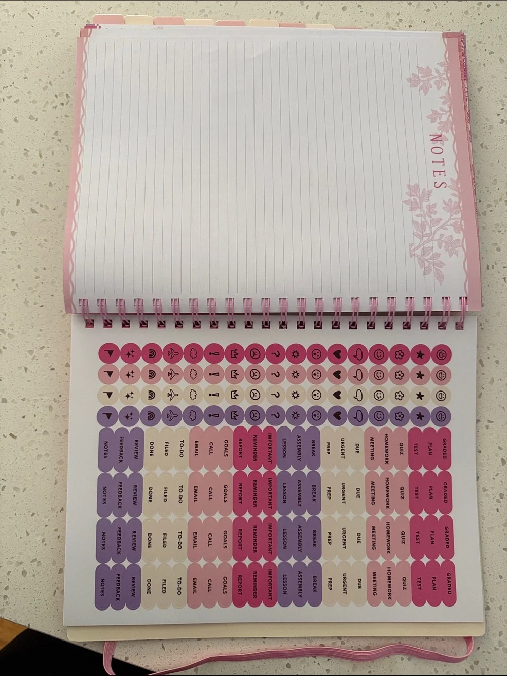 Penbrook Floral Teacher Planner - Pink Floral